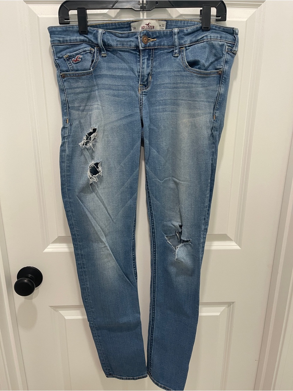 Hollister Light Wash Ripped Skinny Jeans